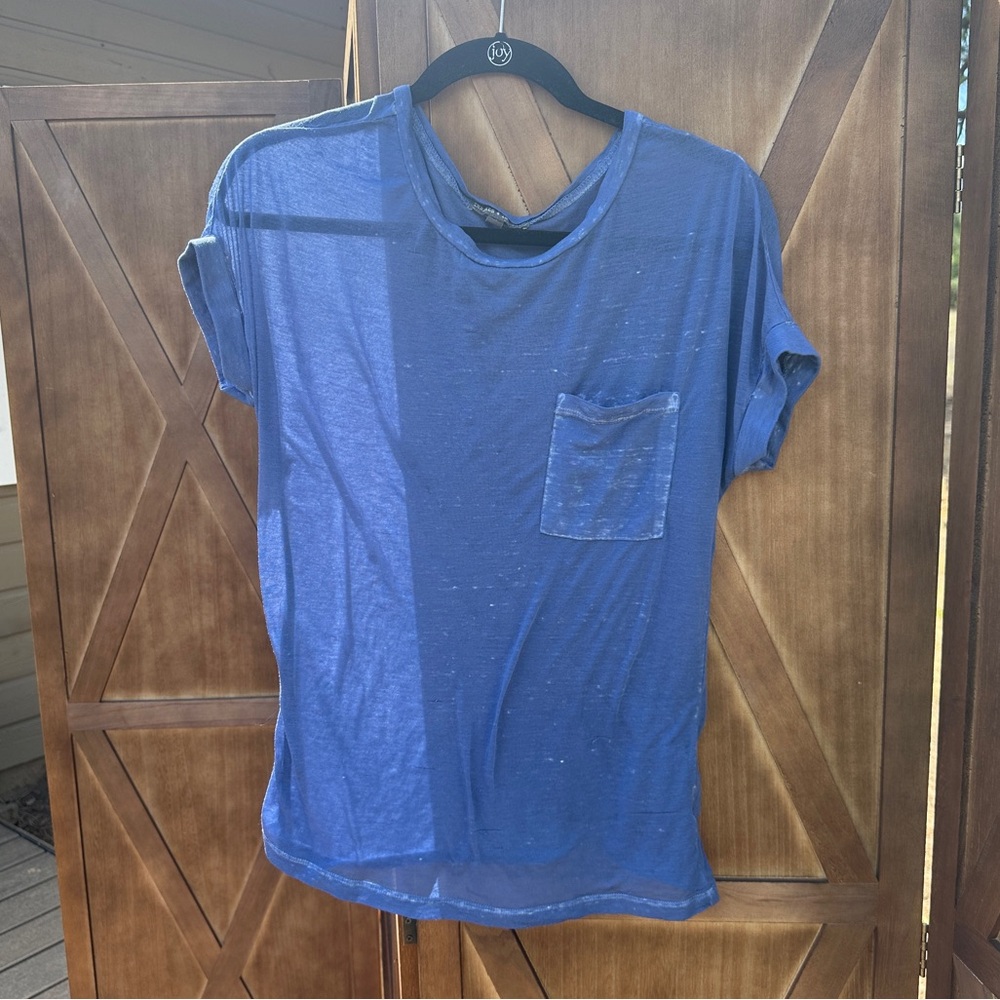 Threads 4 Thought - Distressed Blue Tee - XS